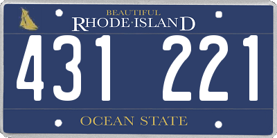 RI license plate 431221