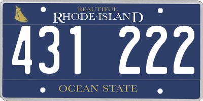 RI license plate 431222