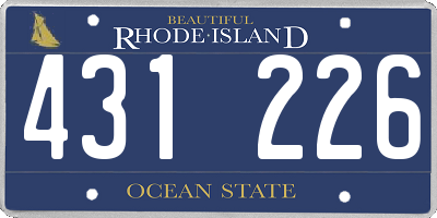 RI license plate 431226