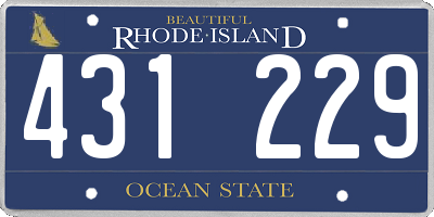 RI license plate 431229