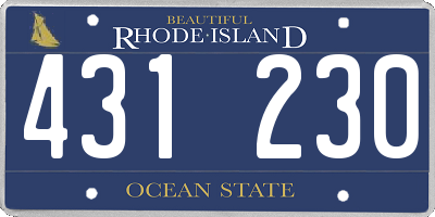 RI license plate 431230