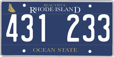 RI license plate 431233