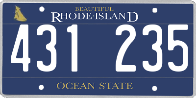 RI license plate 431235