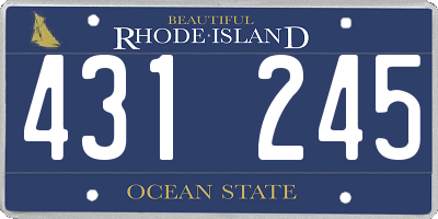 RI license plate 431245