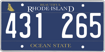 RI license plate 431265