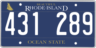 RI license plate 431289
