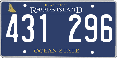 RI license plate 431296