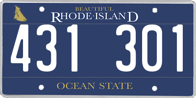 RI license plate 431301
