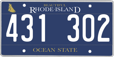RI license plate 431302