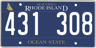 RI license plate 431308