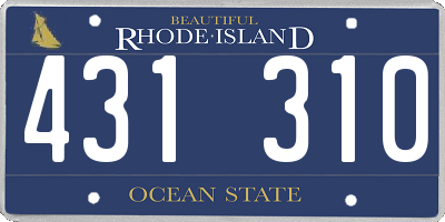 RI license plate 431310