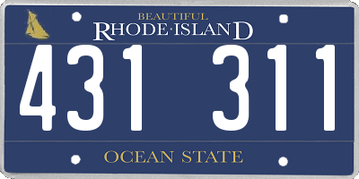 RI license plate 431311