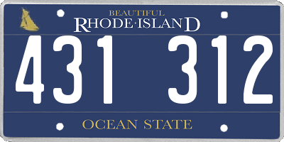 RI license plate 431312