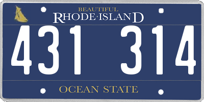RI license plate 431314