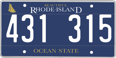 RI license plate 431315