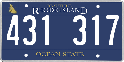 RI license plate 431317