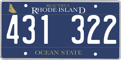 RI license plate 431322