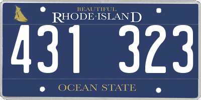 RI license plate 431323