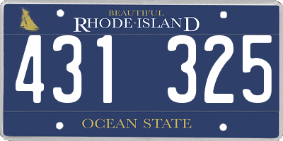 RI license plate 431325