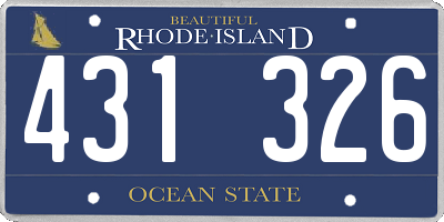 RI license plate 431326