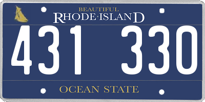 RI license plate 431330