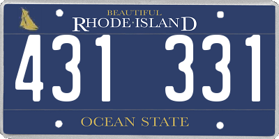 RI license plate 431331