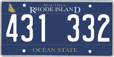 RI license plate 431332