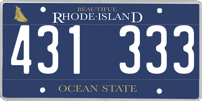 RI license plate 431333