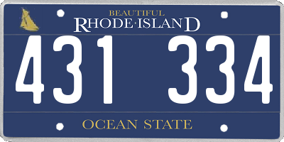 RI license plate 431334
