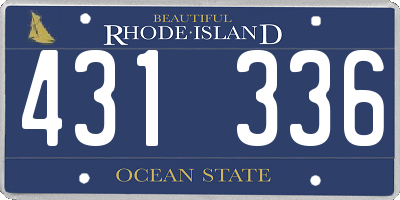 RI license plate 431336