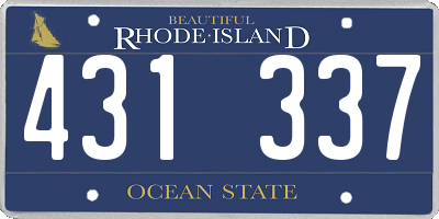 RI license plate 431337