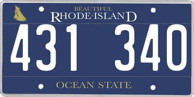 RI license plate 431340