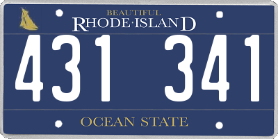 RI license plate 431341