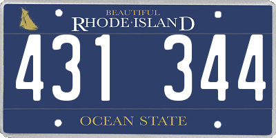 RI license plate 431344