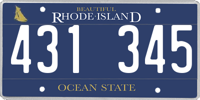 RI license plate 431345