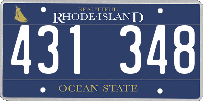 RI license plate 431348