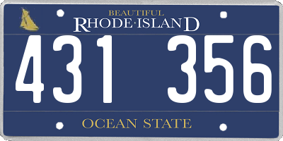 RI license plate 431356