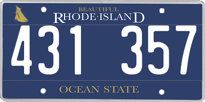 RI license plate 431357