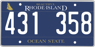RI license plate 431358