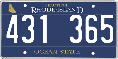 RI license plate 431365