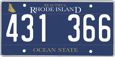 RI license plate 431366