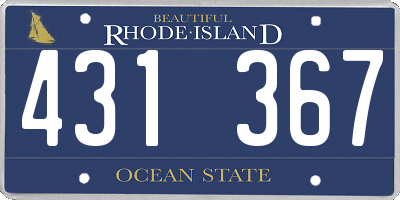 RI license plate 431367