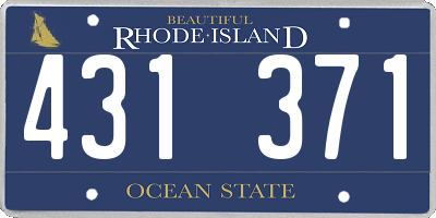 RI license plate 431371