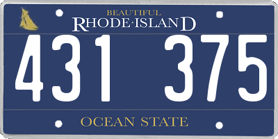 RI license plate 431375