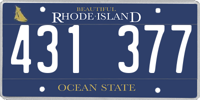 RI license plate 431377