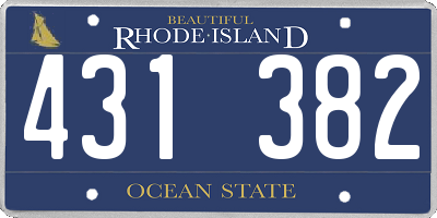 RI license plate 431382