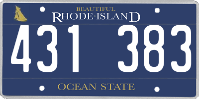 RI license plate 431383