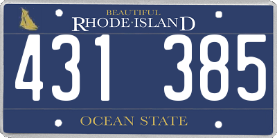 RI license plate 431385
