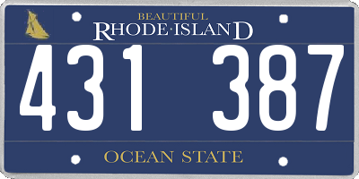 RI license plate 431387