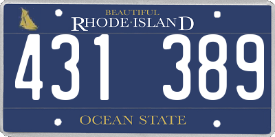 RI license plate 431389
